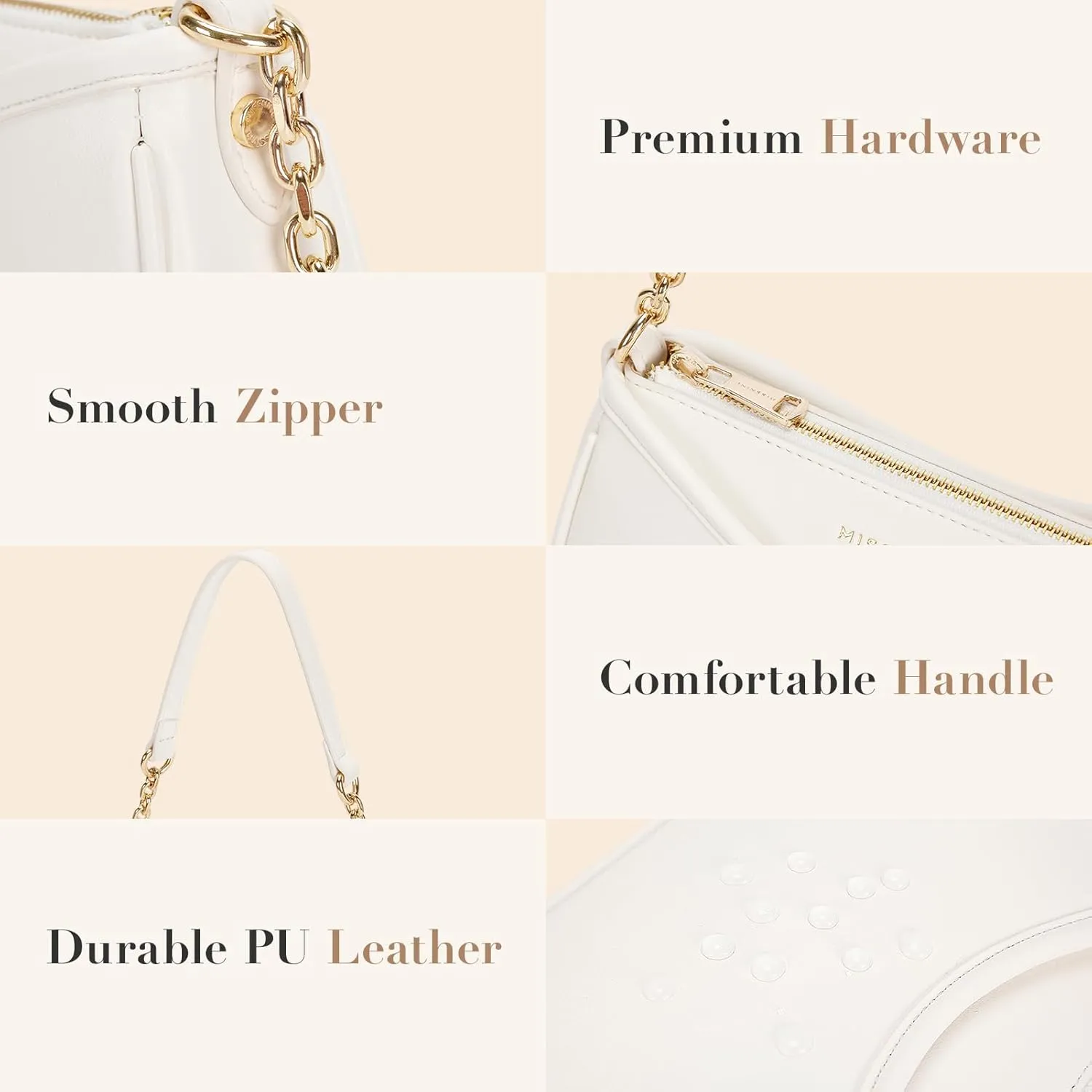 Small Shoulder Bag for Women Trendy Clutch Mini Hobo Handbag with Zipper Closure Genuine Leather Bags for Daily Outfits