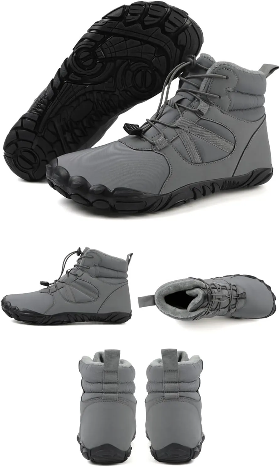 Snow Boots for Women Outdoor Wool Thickened Snow Boots Men Women Warm Non-Slip Waterproof Hiking Five Fingers Shoes