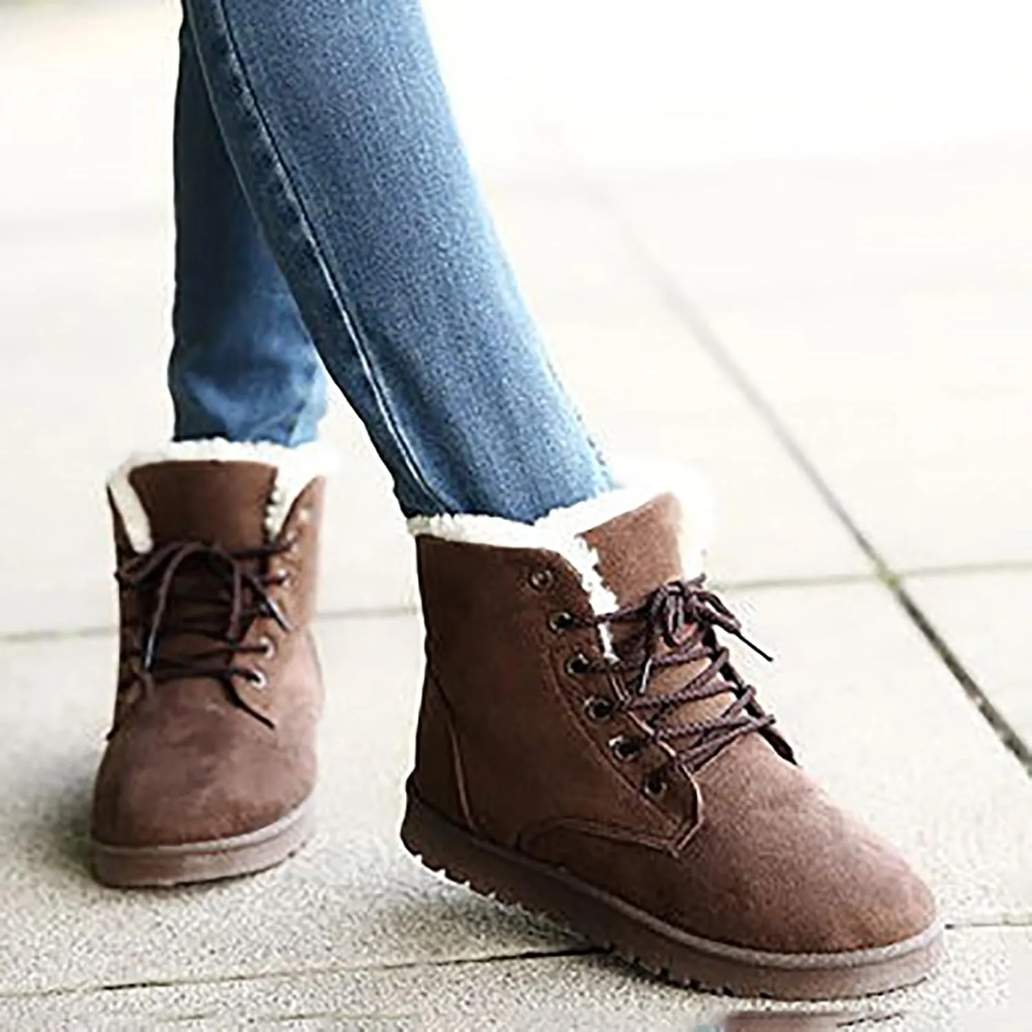 Snow Boots for Women Women's Boots Ankle Booties Winter Women Outdoor Slip On Waterproof Comfortable Short Boots