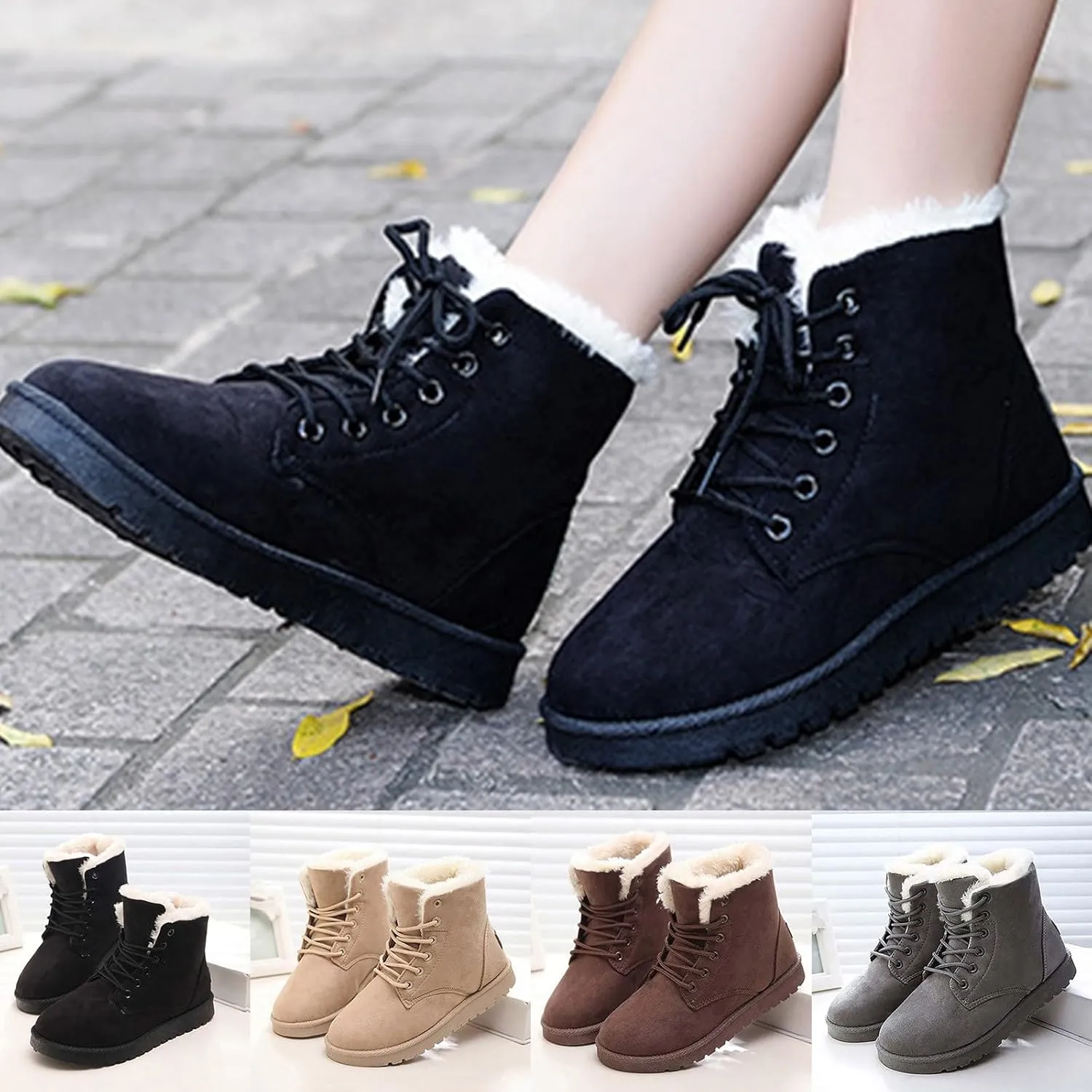 Snow Boots for Women Women's Boots Ankle Booties Winter Women Outdoor Slip On Waterproof Comfortable Short Boots