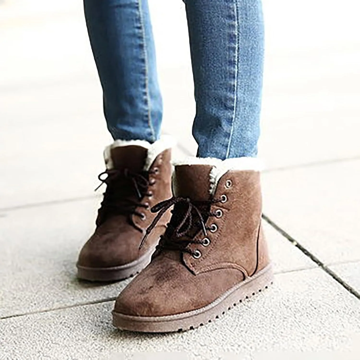 Snow Boots for Women Women's Boots Ankle Booties Winter Women Outdoor Slip On Waterproof Comfortable Short Boots