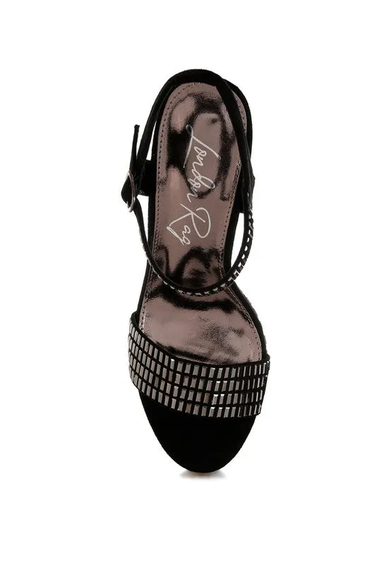 Starlet Rhinestones Embellished Ankle Strap Heels