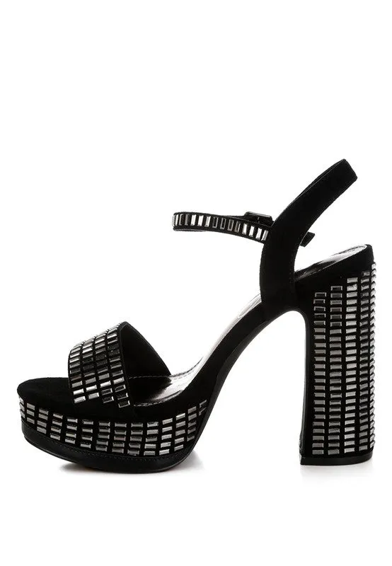Starlet Rhinestones Embellished Ankle Strap Heels