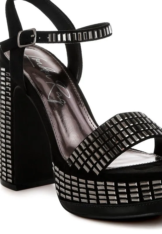 Starlet Rhinestones Embellished Ankle Strap Heels