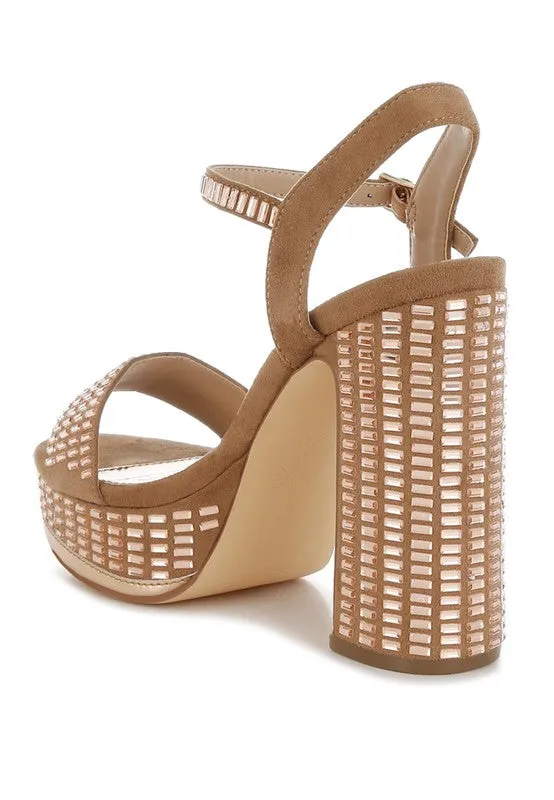 Starlet Rhinestones Embellished Ankle Strap Heels