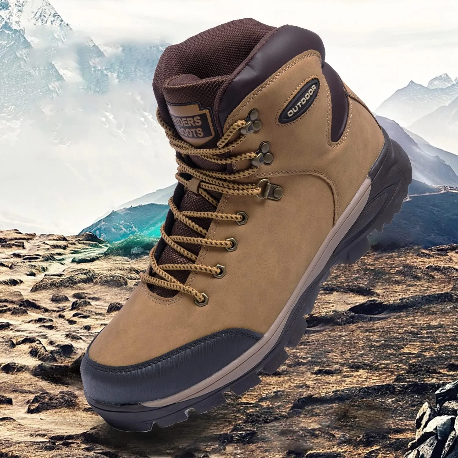 TFO Hiking Boots Mens Outdoor Backpacking Trekking Mountaineering Riding Shoes Travel Leisure Mid Top Shoes