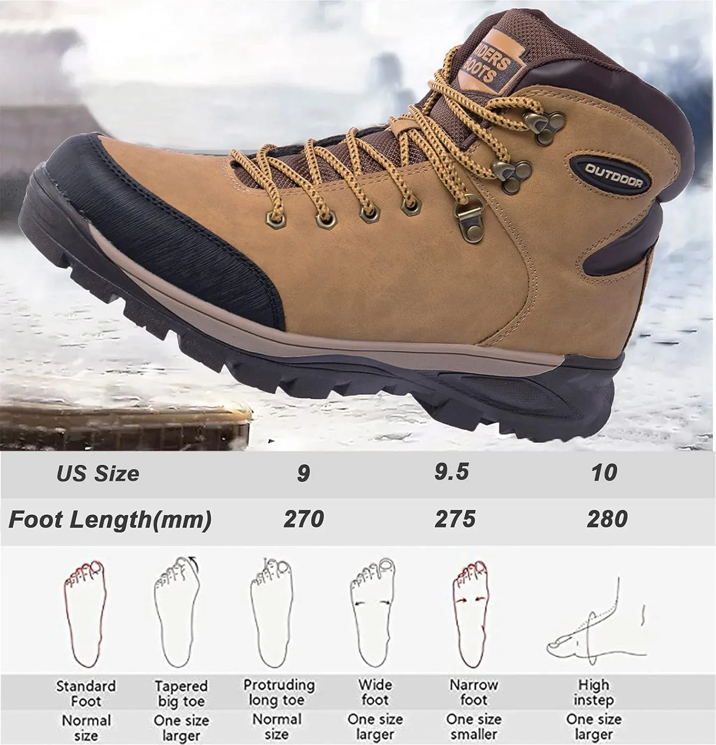 TFO Hiking Boots Mens Outdoor Backpacking Trekking Mountaineering Riding Shoes Travel Leisure Mid Top Shoes