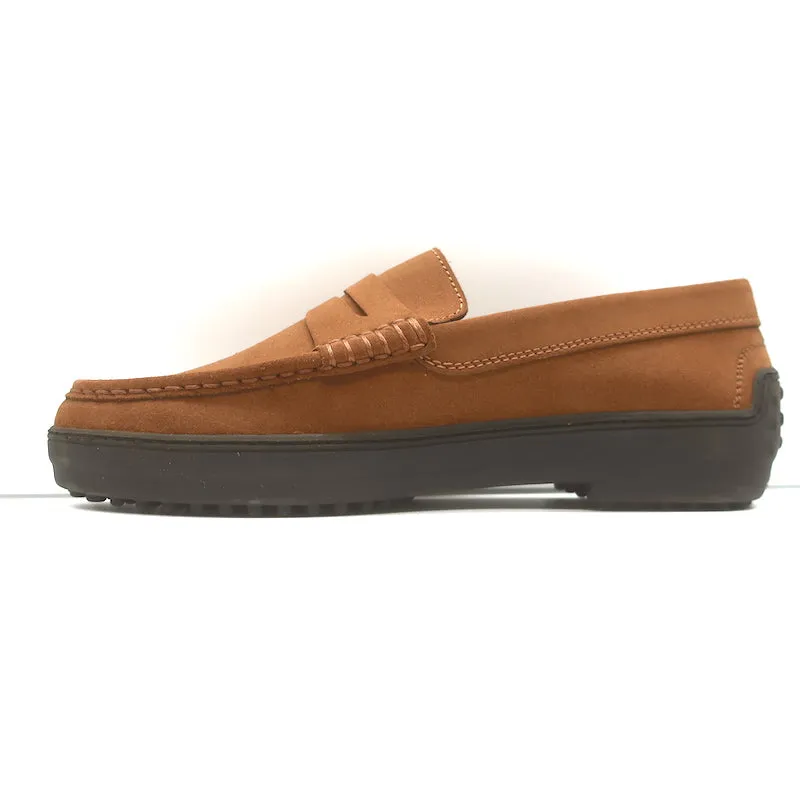 Tod's Driver Penny Loafers Brown Suede Size 8.5 NEW