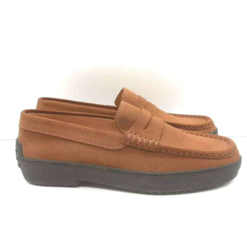 Tod's Driver Penny Loafers Brown Suede Size 8.5 NEW