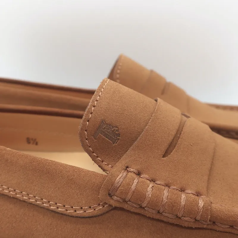 Tod's Driver Penny Loafers Brown Suede Size 8.5 NEW