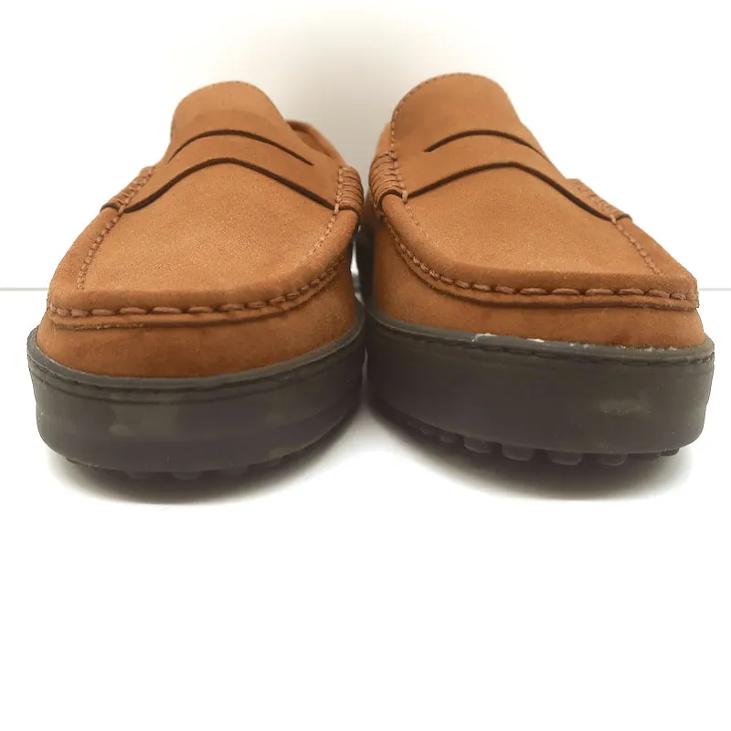 Tod's Driver Penny Loafers Brown Suede Size 8.5 NEW