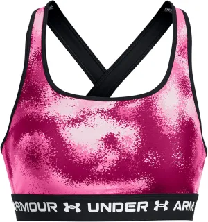 Under Armour Womens Mid Crossback Printed Sports Bra - Quick-Drying and Breathable LG