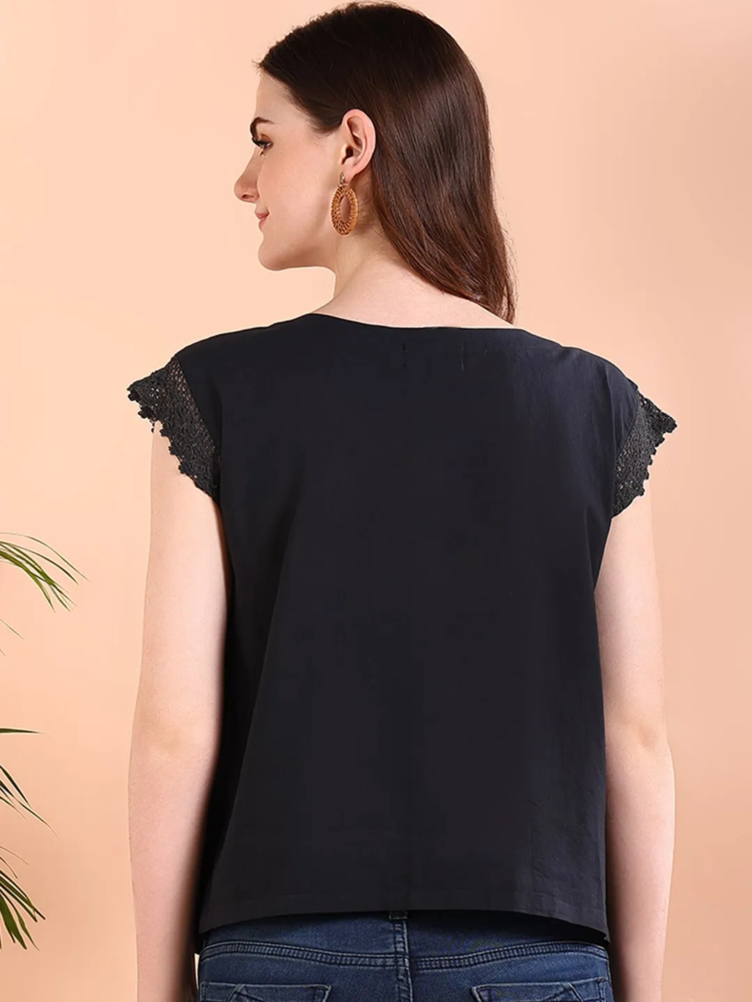 Vibrant Black Tie-Dye Everywhere Top In Soft Rayon