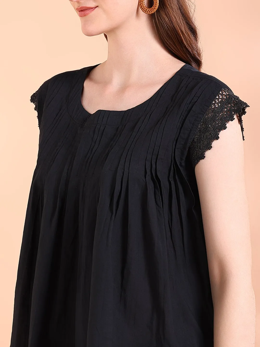 Vibrant Black Tie-Dye Everywhere Top In Soft Rayon
