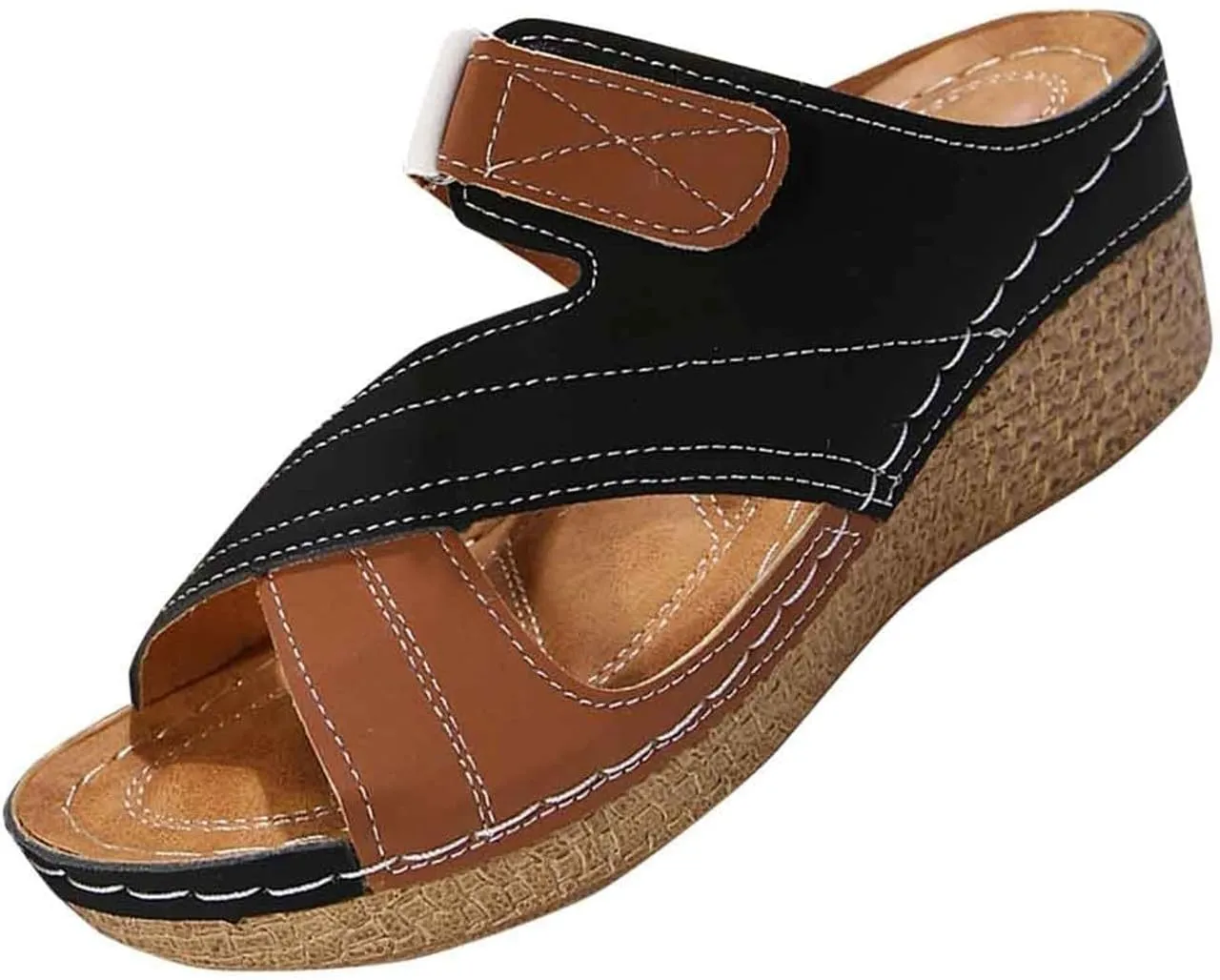 Wedge Sandals For Women Orthopedic Damping Sole Slippers Comfortable Walking Slides Lightweight Casual Sandal Dressy Summer Platform Slippers with Arch Support