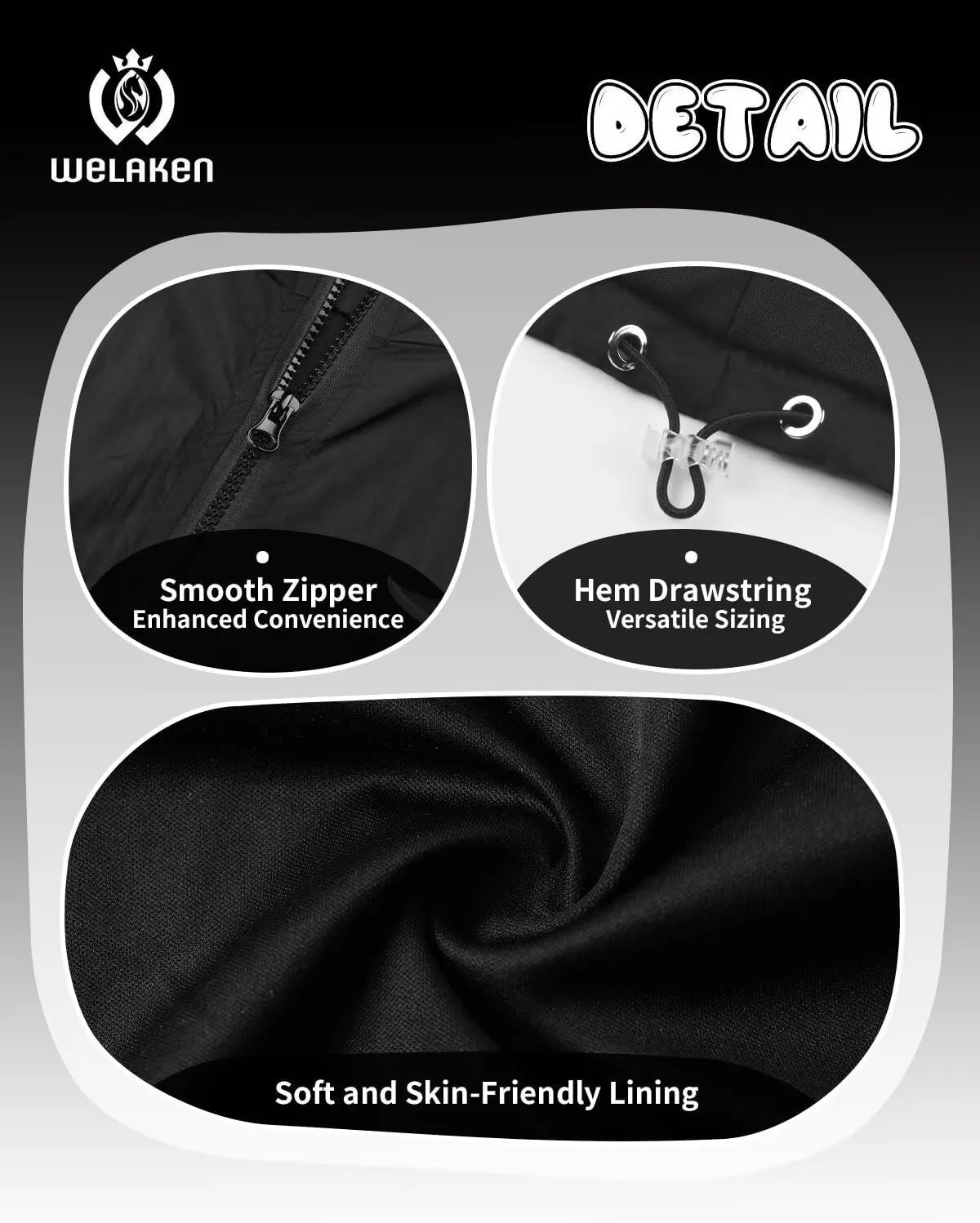 WELAKEN Girls Lightweight Jacket Water-Resistant Windbreaker Hooded Rain Coats with Pockets