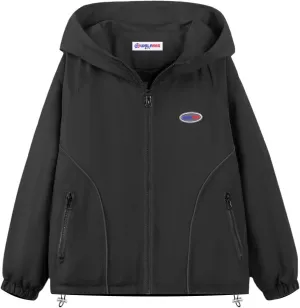 WELAKEN Girls Lightweight Jacket Water-Resistant Windbreaker Hooded Rain Coats with Pockets