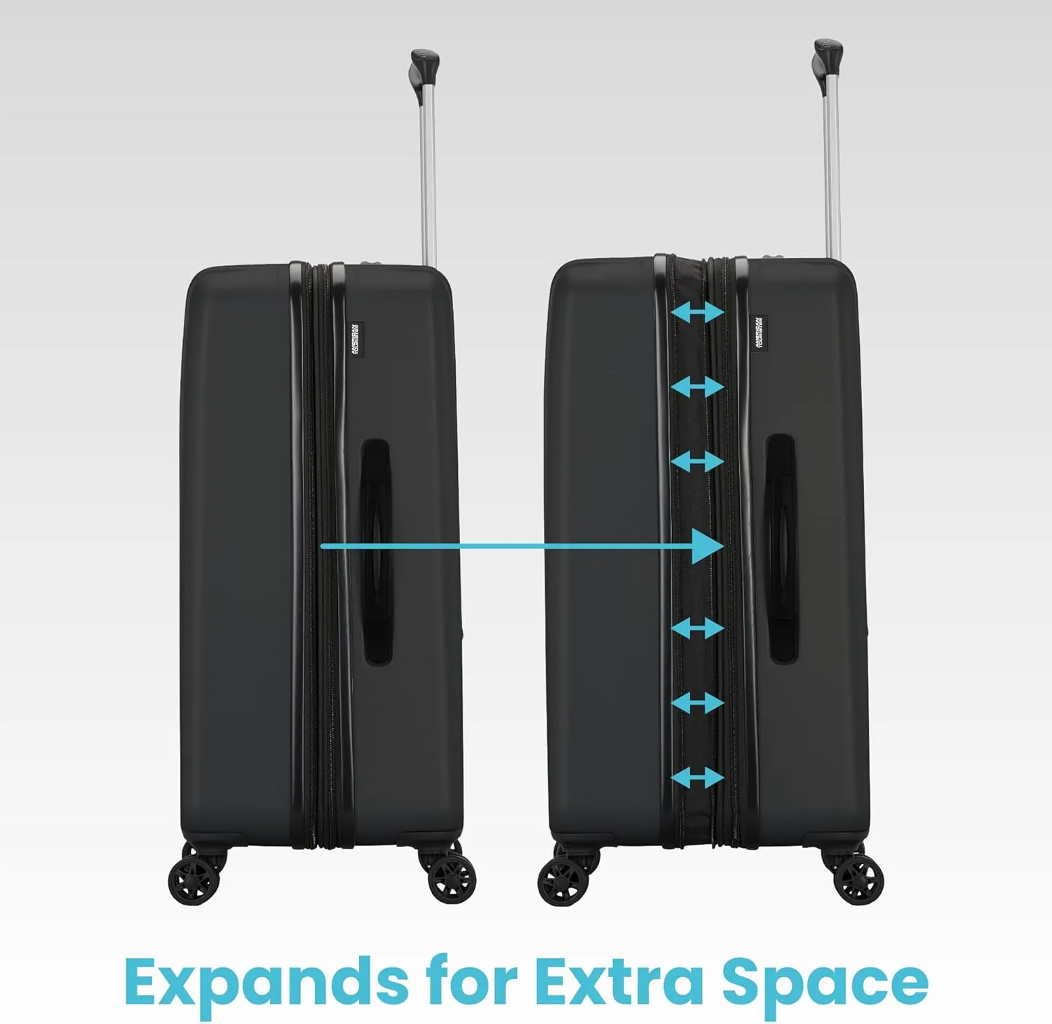 Westridge Hardshell Luggage Set - 3 Piece Set - 20" Carry-On, 24 & 28 Checked Luggage Set with 360 Spinner Wheels - Expandable Suitcases for Extended Travel - Durable ABS Shell - Black