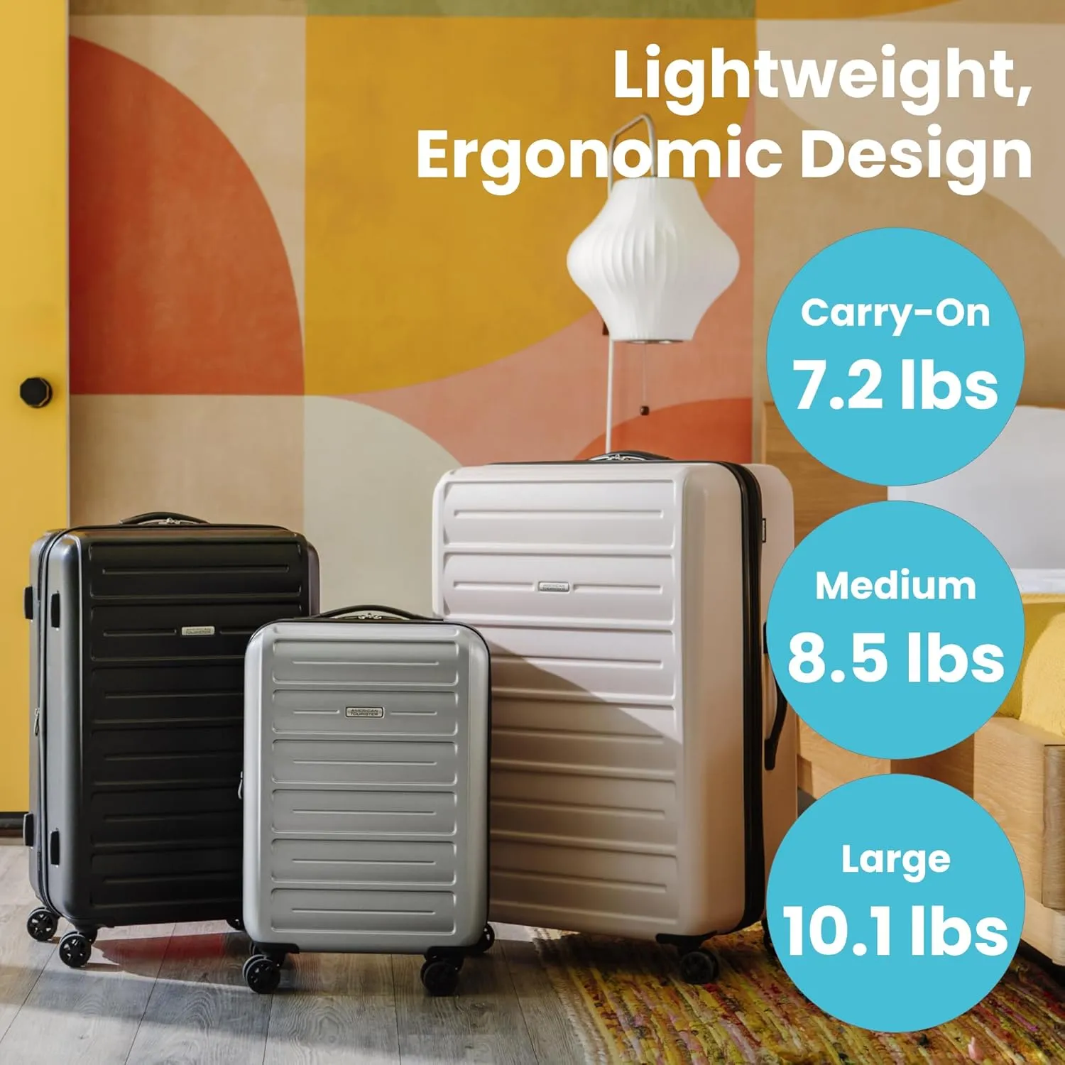 Westridge Hardshell Luggage Set - 3 Piece Set - 20" Carry-On, 24 & 28 Checked Luggage Set with 360 Spinner Wheels - Expandable Suitcases for Extended Travel - Durable ABS Shell - Black