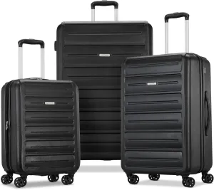 Westridge Hardshell Luggage Set - 3 Piece Set - 20" Carry-On, 24 & 28 Checked Luggage Set with 360 Spinner Wheels - Expandable Suitcases for Extended Travel - Durable ABS Shell - Black