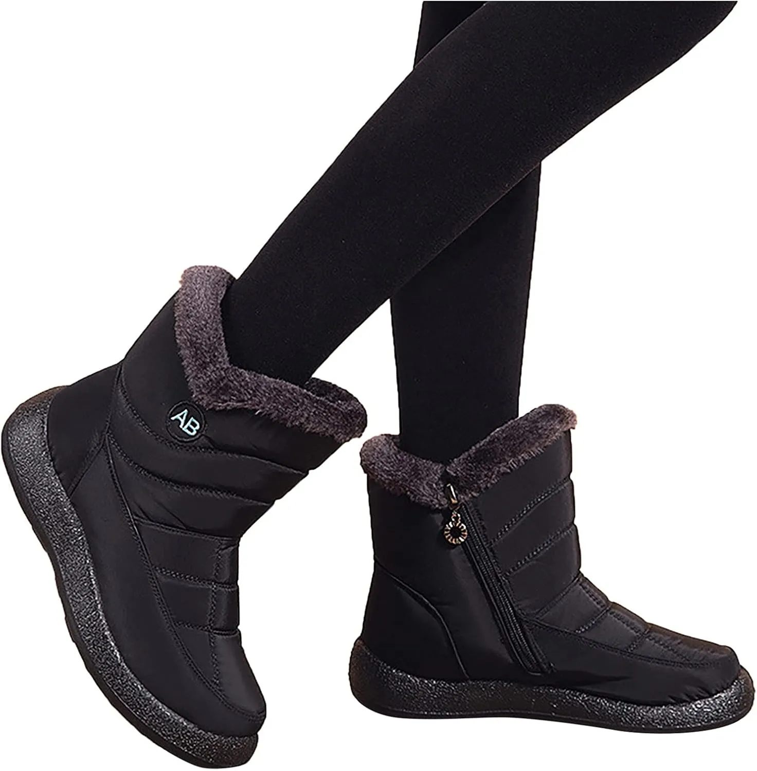Winter Snow Boots for Women Snow Boots for Women Womens Winter Boots Waterproof Cloth Comfortable Side Zipper Boots