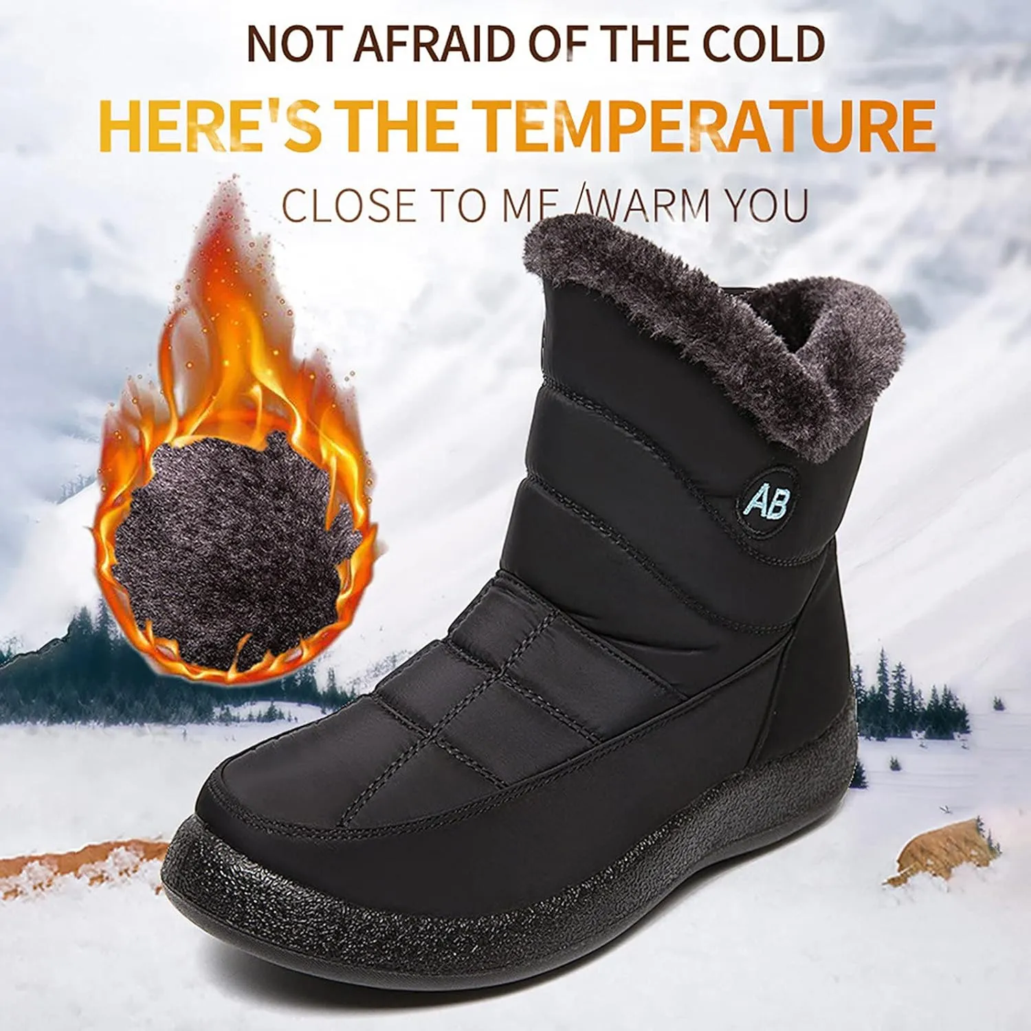 Winter Snow Boots for Women Snow Boots for Women Womens Winter Boots Waterproof Cloth Comfortable Side Zipper Boots