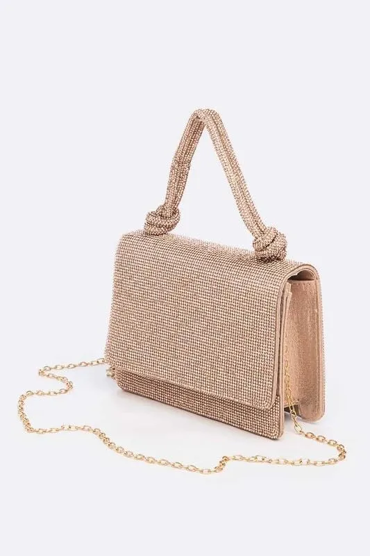 women Elegant Rhinestone Top Handle Clutch Bag  Small Bridal Party Purse brides, bridesmaids, or evening partygoers