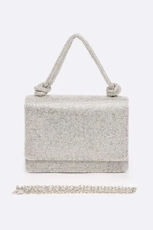 women Elegant Rhinestone Top Handle Clutch Bag  Small Bridal Party Purse brides, bridesmaids, or evening partygoers