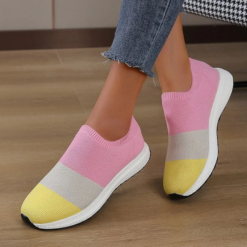 Women Knitted Flat Sneakers