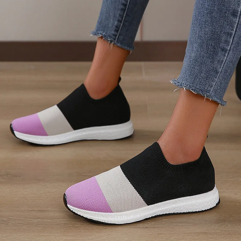 Women Knitted Flat Sneakers