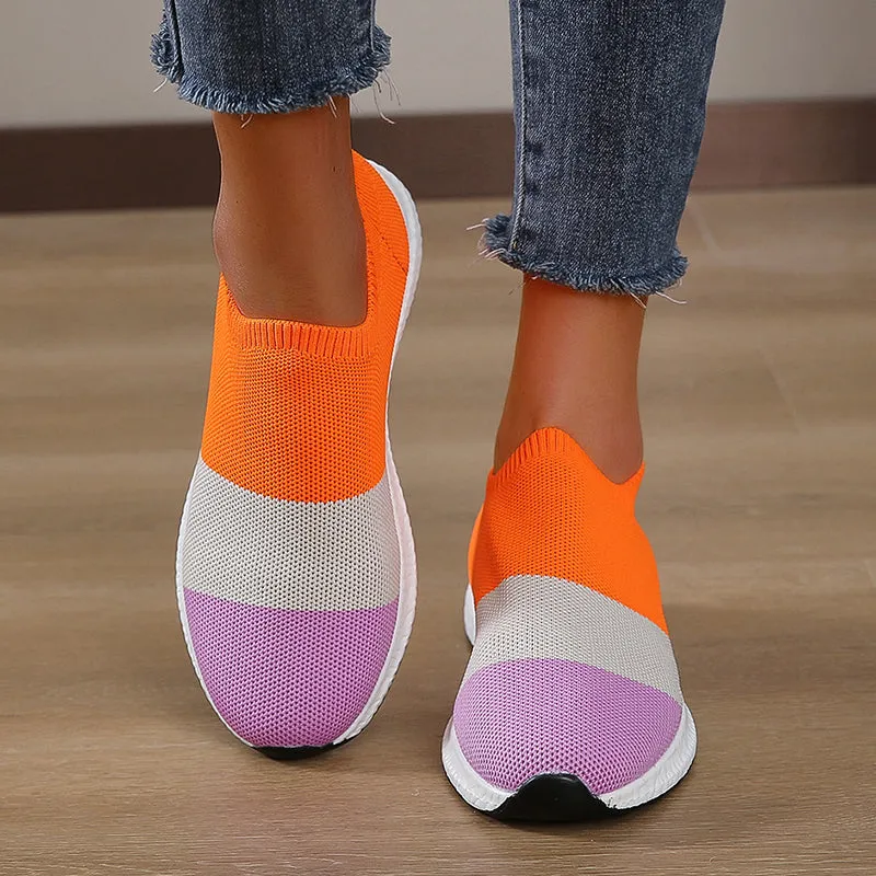 Women Knitted Flat Sneakers