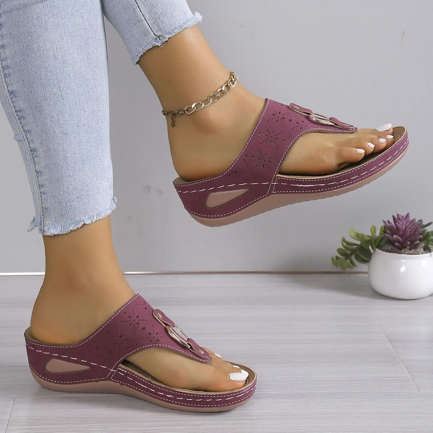 Women Walking Sandals Arch Support Orthotic Comfortable Plantar Fasciitis Non-slip Casual Open Toe Sport Sandals