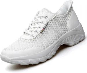 Women's Chunky Platform Comfort Orthopedic Wedge Walking Shoes Breathable Mesh Lace Up Lug Sole Casual Non-Slip Running Shoes