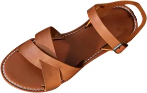 Women's Criss Cross Gladiator Sandals Dressy Summer Cute Ankle Strap Open Toe Flat Shoes Comfort Casual Fashion Ankle Sole Sandal