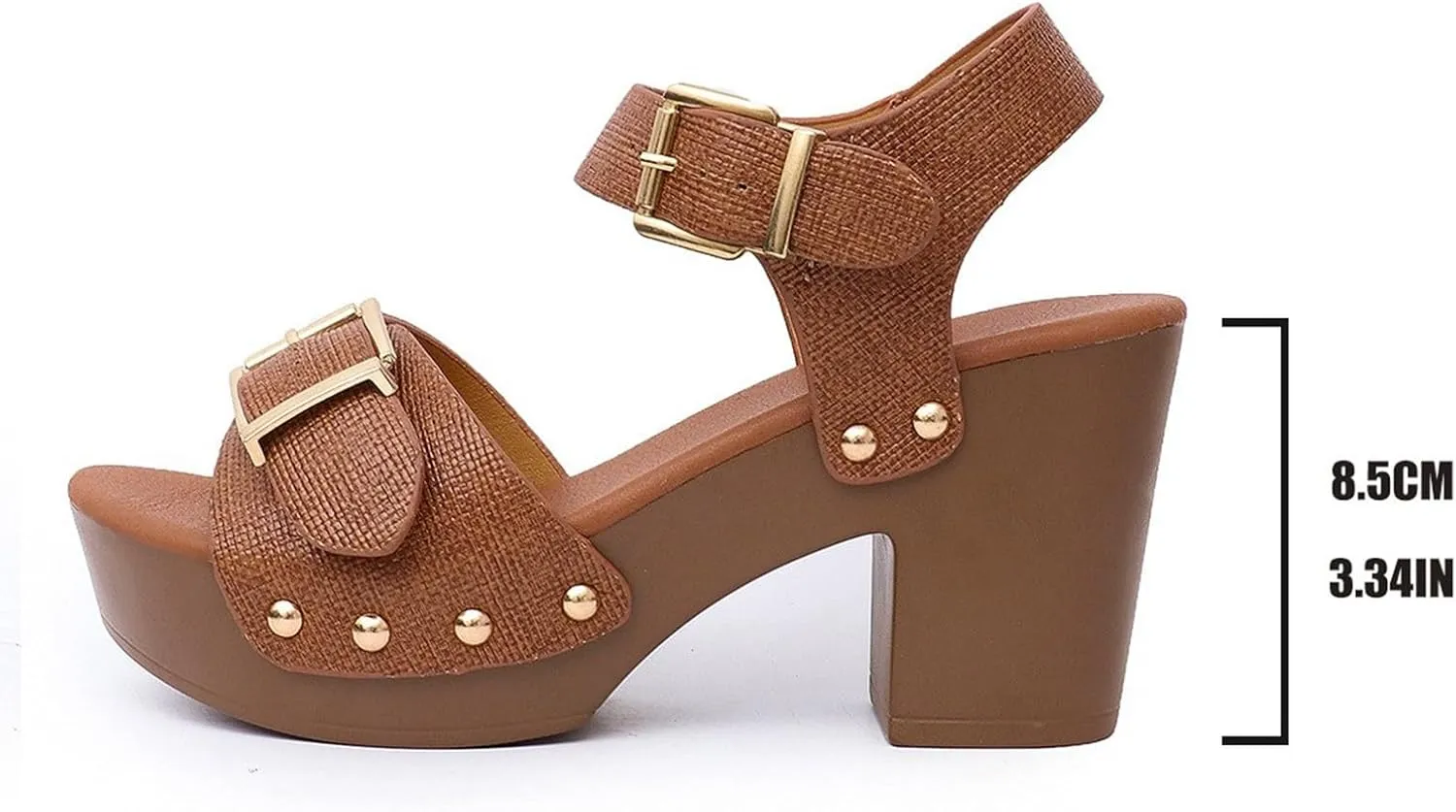 Women's Low Block Chunky Heels Sandals Comfortable Open Toe Adjustable Party Dress Pump Shoes Fashion Comfort Ankle Buckle Heeled Sandal