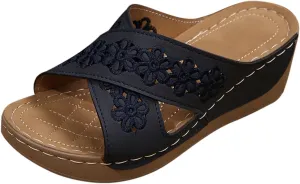 Women's Sandals Summer Retro Hollow Strap Thick Bottom Wedge Sandals for Outdoor Wear House Slippers for Women