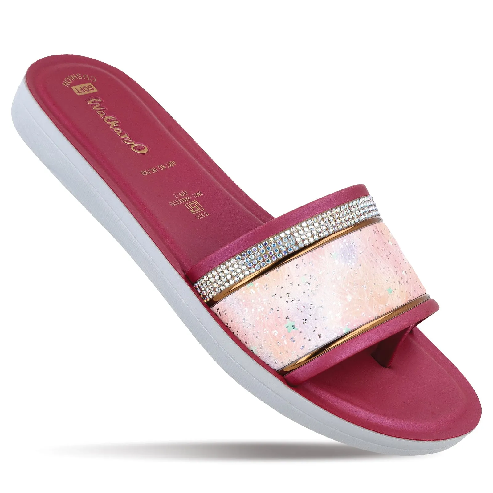 Women's Slide Sandals - WL7669 Maroon