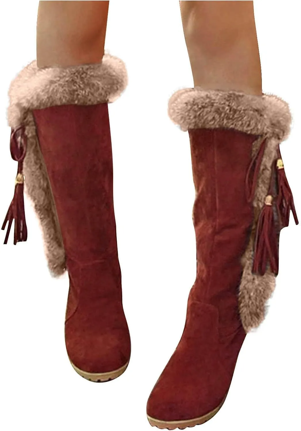 Women's Wide Calf Wide Width Snow Boots Waterproof Winter Boots for Women Lightweight Womens Winter Boots Wide Toe Womens Tall Rubber Boots Waterproof Winter Boot for Women 2023 Trendy