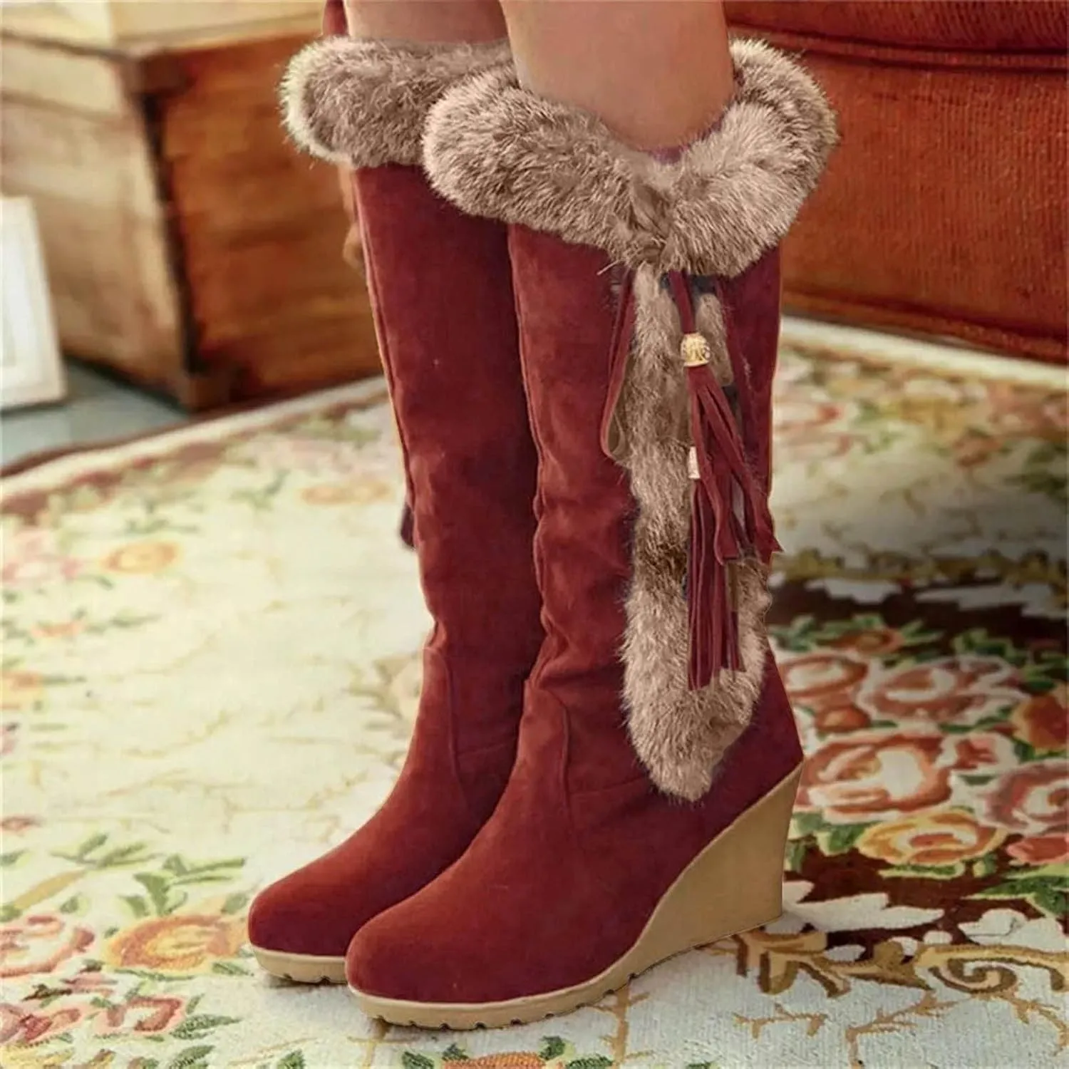 Women's Wide Calf Wide Width Snow Boots Waterproof Winter Boots for Women Lightweight Womens Winter Boots Wide Toe Womens Tall Rubber Boots Waterproof Winter Boot for Women 2023 Trendy