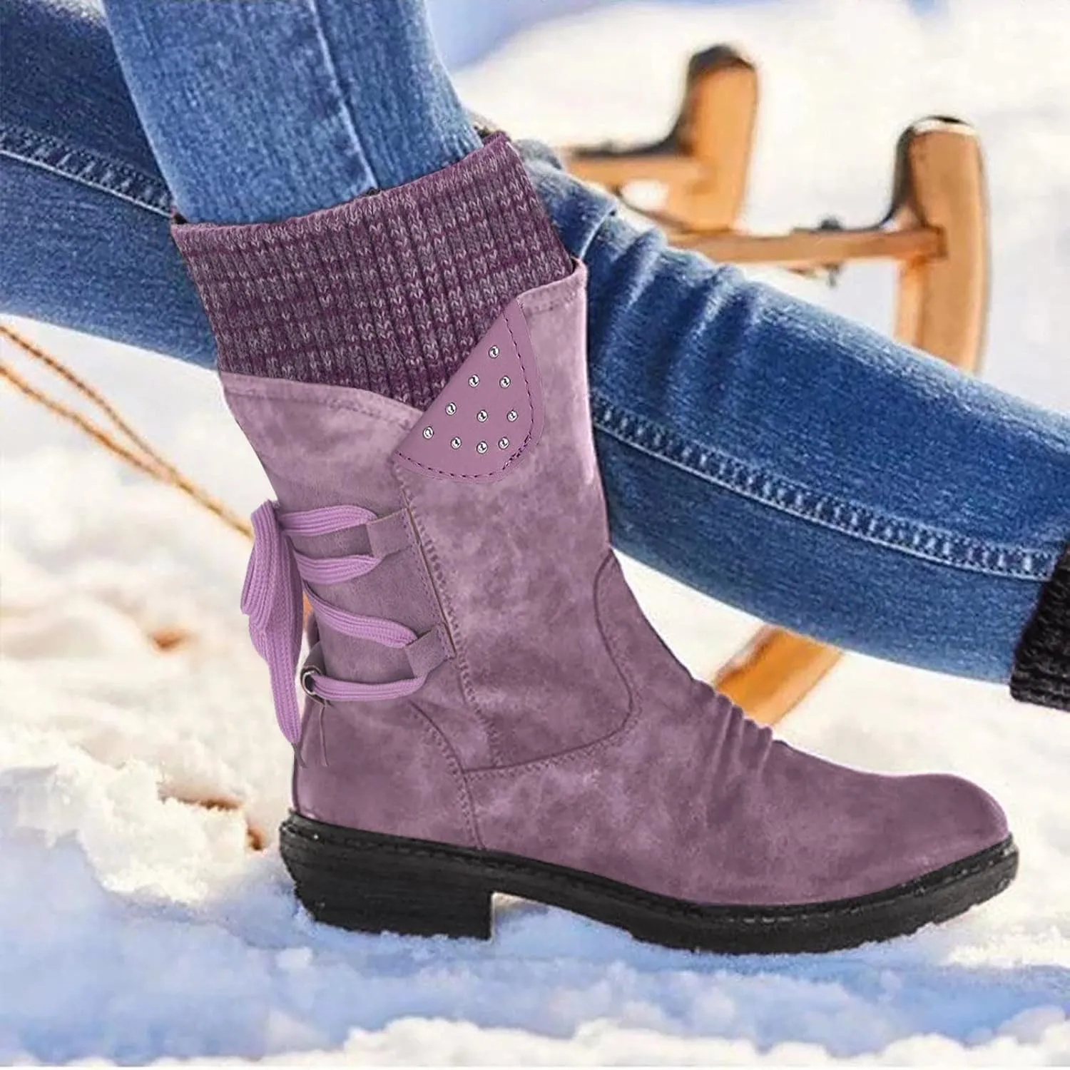 Women's Wide Width Go Snow Boots Womens Hiking Boots Waterproof Winter Boots for Women Snow Comfortable Ankle Boots for Women Walking All Day Waterproof Botas De Invierno Para Mujer Con Tacones