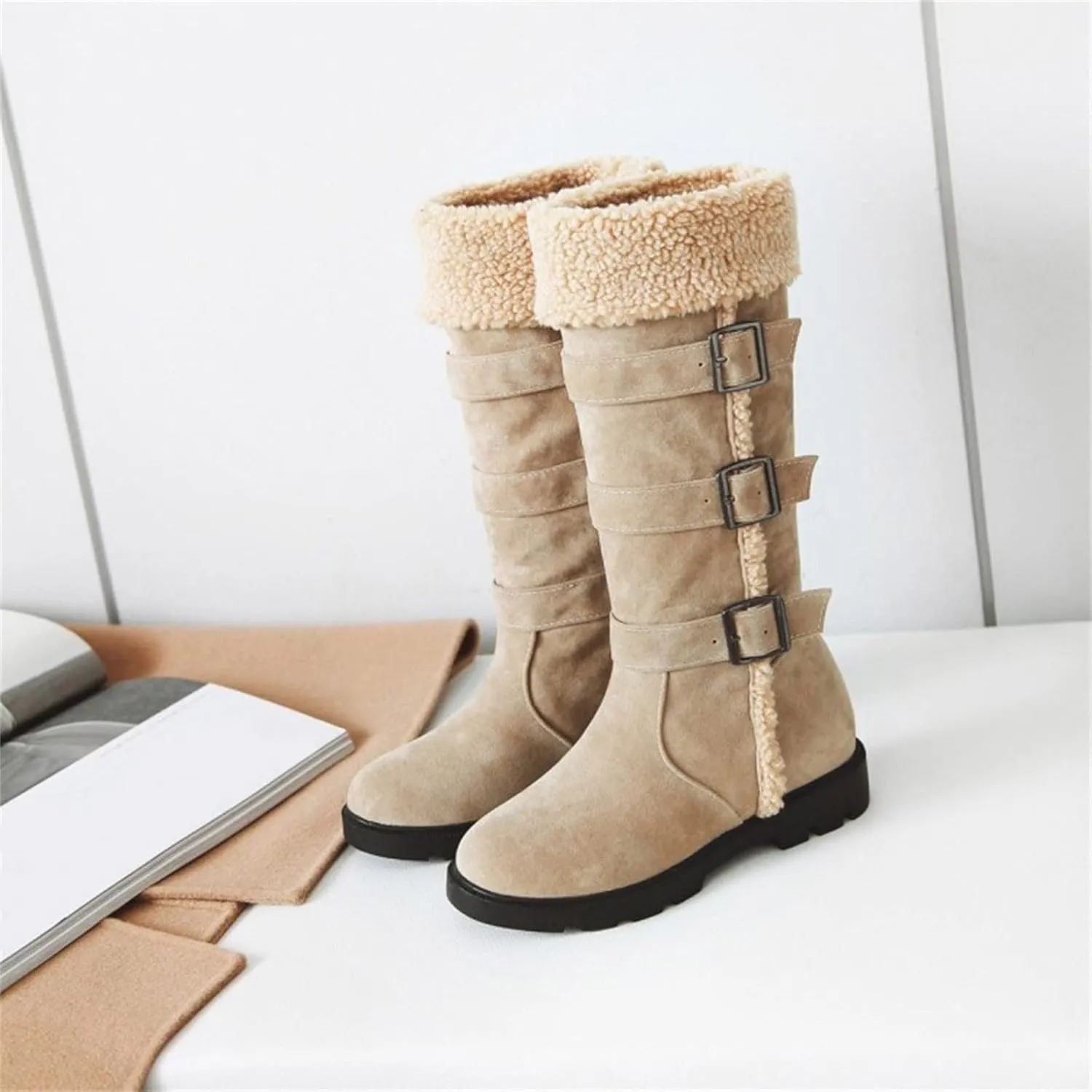 Womens Winter Boots Waterproof Wide Womens Snow Boots Size 9.5 Wide Black Fluffy Boots Women Snow Boots Women Waterproof Hiking Winter Snow Boots Long Black