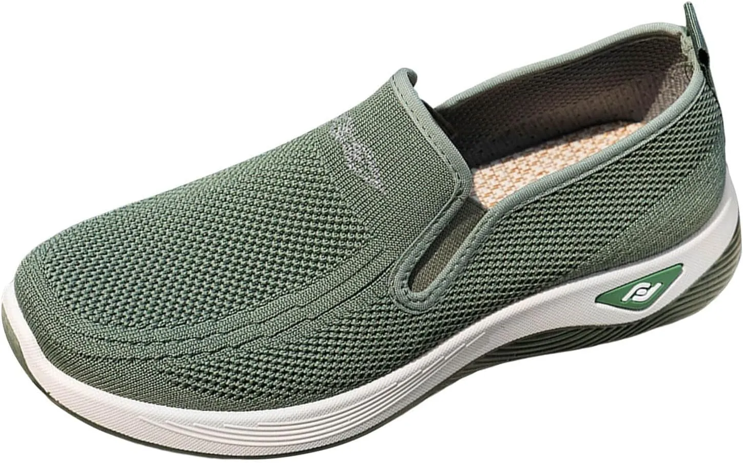 Women's Woven Orthopedic Shoes Comfortable Walking Shoe Breathable Mesh Summer Sneakers Lightweight Wide Width Slip on Shoes Diabetic Nurse Sneaker with Arch Support
