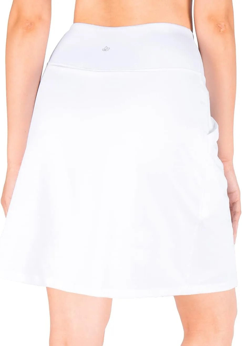 Yogipace Women's 4 Pockets UV Protection 20" Modest Knee Length Skirt Athletic Golf Tennis Skort