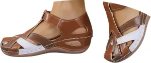 ZSpzx Women Wedge Sandals 2025,Closed Toe Slides Ankle Strap Comfortable Breathable Arch Support Walking Footwear Orthopedic Slippers Outdoor Daily Wear Soft Cushion Plantar Fasciitis Casual Shoe