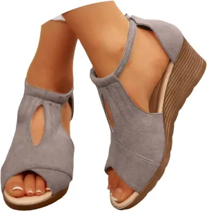 ZSpzx Women Wedge Sandals 2025,Comfortable Dance Party Walking Footwear Breathable Beach Vacation Slippers Summer Non-Slip Casual Shoe Fashion Indoor/Outdoor Ladies Dress Arch Support Slides